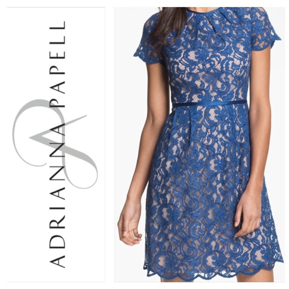 adrianna papell scalloped dress